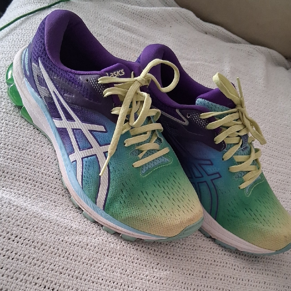 Asics Women's Athletic Shoes - Purple, Green, and Yellow